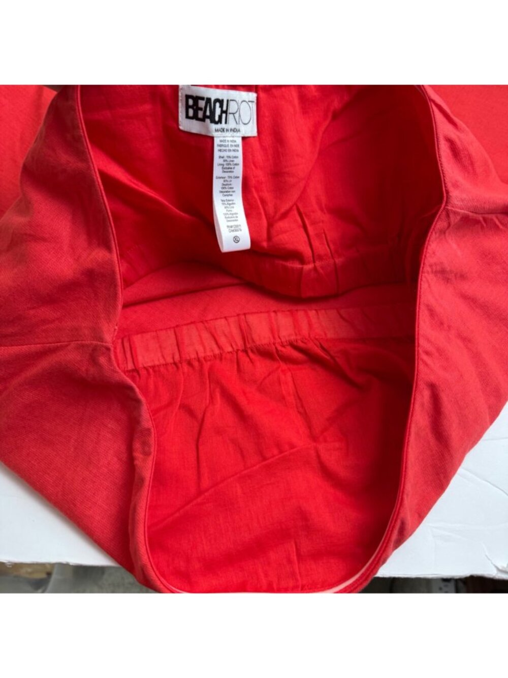 Beach Riot Celeste Strapless Top Red Size XL Linen Cotton Blend Resortwear Flowy - Picture 10 of 10